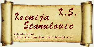 Ksenija Stanulović vizit kartica